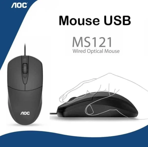 AOC MS121 USB Wired Optical Mouse - Image 3